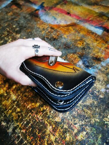 One Shot Pinstriper Handmade Leather Wallet