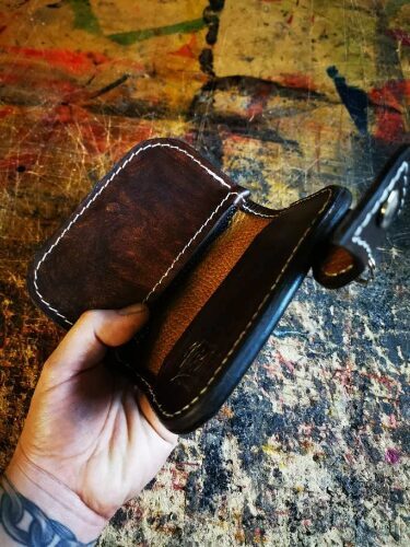Inked Handmade Leather chain wallet