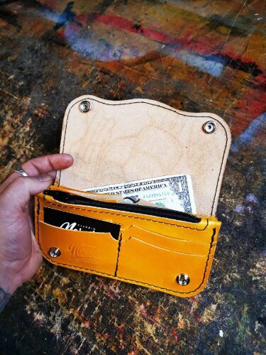 Pay Up Kustom Kulture Handmade Leather Wallet
