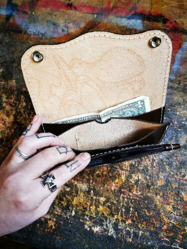 Stray Cats Rockabilly Handmade Leather Wallet
