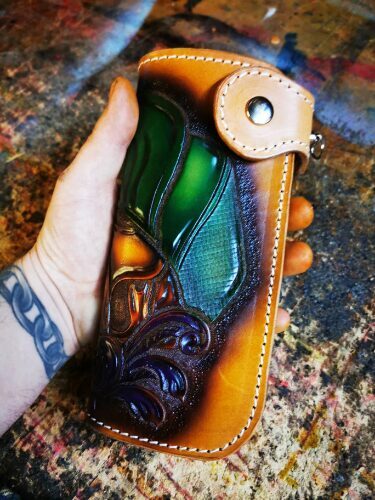 Chicano Handmade Leather chain wallet 