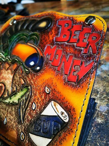 Beer Money Handmade leather wallet