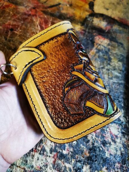 Tiki Handmade biker Leather Wallet