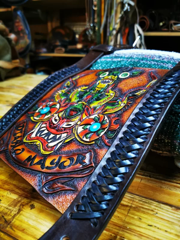 Custom made leather blanket roll