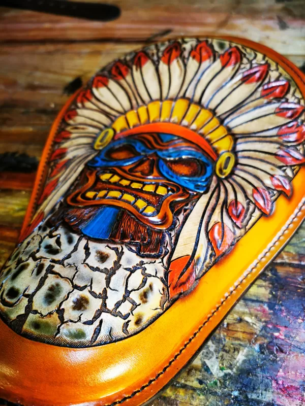 Custom made bobber seat tiki indian