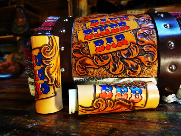 custom made blanket roll and motorcycle grips